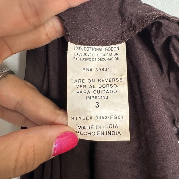 VTG XOXO‎ Brown Crochet Baby Doll Maxi Dress Whimsigoth Dark Fairy 100% Cotton - Picture 5 of 12